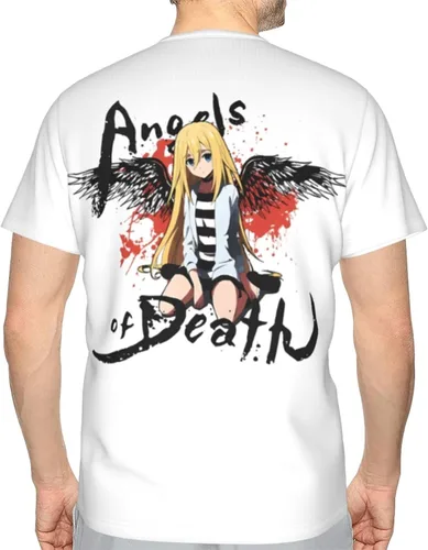 Vista 7 de Anime Angels-of-Death T-Shirt Boy's Fashion Round Neck Cotton Clothes Summer Short Sleeve Tee