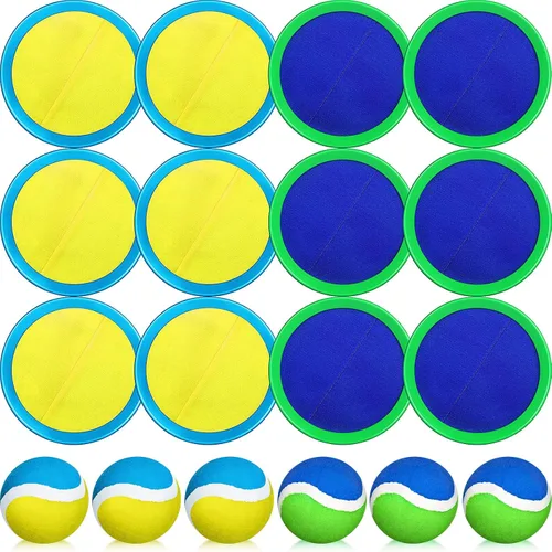 Vista 8 de Charniol Juguetes para niños, juego de lanzar y atrapar, juego de playa, juegos deportivos de pelota al aire libre, juguetes de nailon para niños