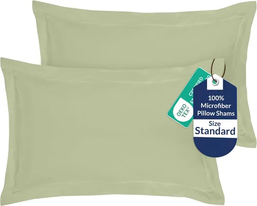 Vista 14 de Royale Linens Paquete de 2 fundas de almohada de tamaño estándar de 20 x 26 pulgadas, microfibra cepillada, fundas de almohada de cama, resistentes
