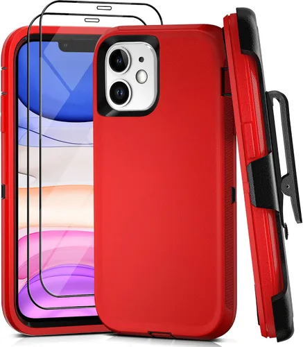 Vista 10 de Funda para iPhone 13 con 2 protectores de pantalla, resistente de grado militar, funda de cuerpo completo para hombres y mujeres (aguamarina + rosa)