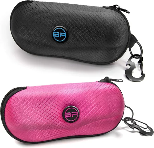 Vista 15 de BLUPOND Estuche para gafas de sol con carcasa semirrígida de EVA con gancho colgante de metal y clip de cinturón para almacenamiento de gafas de sol