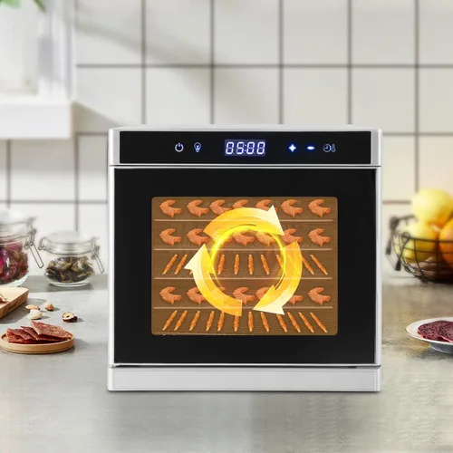 Vista 4 de 6/8 Tray Commercial Food Dehydrator Machine with Digital Adjustable 24h Timer 700w Commercial Food Dehydrator Tray Stainless Steel Fruit Meat Jerky