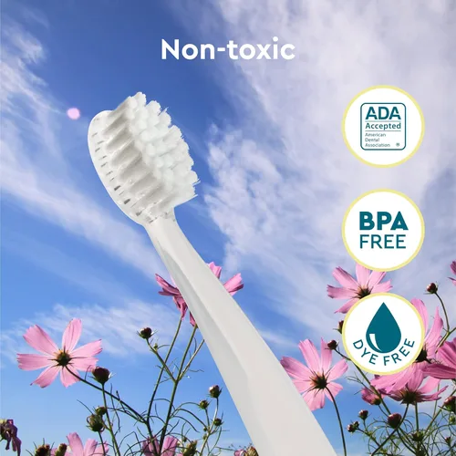 Vista 7 de RADIUS Cepillo de dientes para niños, ultra suave, sin BPA, aceptado por la ADA, diseñado para dientes delicados para niños de 6 meses en adelante