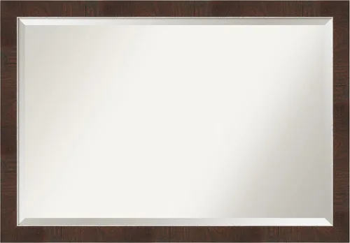 Vista 40 de Amanti Art Espejo de baño marrón para sobre lavabo, espejo rectangular de 24x20 Caleb Brown para tocador, marco rústico pequeño de estilo campestre