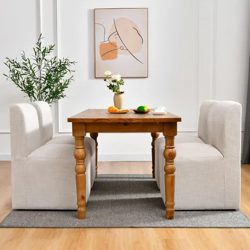 Vista 7 de DUHOME Silla de comedor tapizada con ruedas, sillas de comedor modernas de lino con ruedas para comedor, dormitorio, sala de lectura, sala de estar