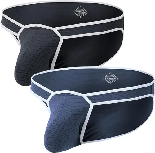 Vista 15 de ZONBAILON Ropa interior para hombre, bolsa elástica, sexy, de tiro bajo, con aumento de abultamiento 1T-negro
