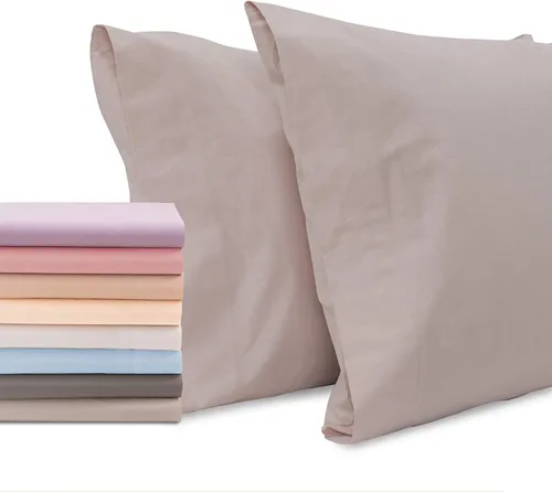 Vista 15 de Superity Linen Pillow Cases Queen Size - Open Enclosure - 2 Pack - 100% Soft and Comfortable Premium Cotton - Beige