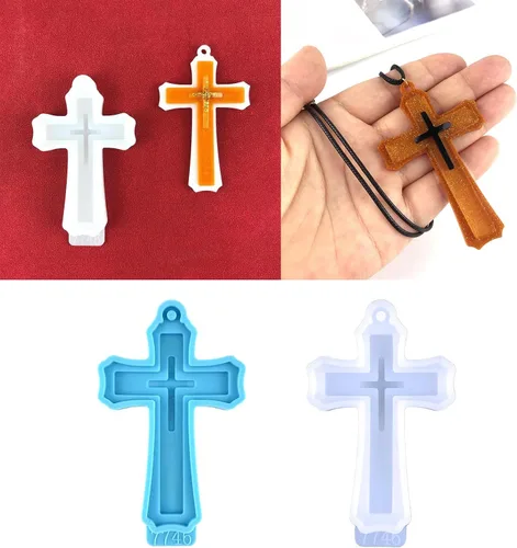 Vista 8 de Moldes de joyería de resina, molde de silicona para llavero con agujero, molde de resina epoxi para bricolaje, llavero, collar, colgante