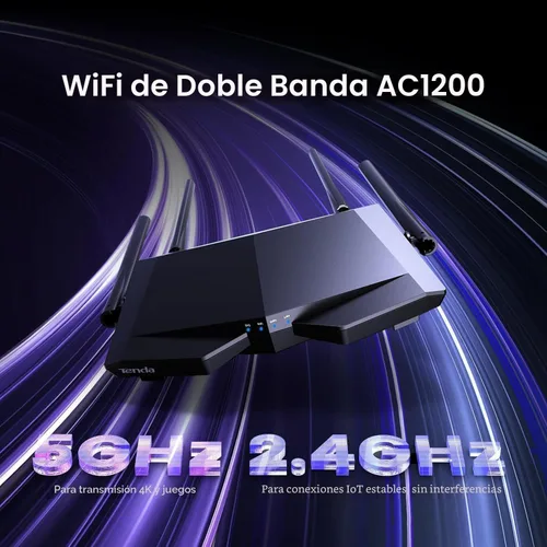 Vista 2 de Tenda N300 Router WIFI inalámbrico con antena de alta potencia 5dBi (F3), Negro