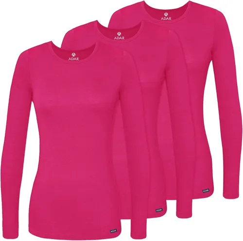Vista 31 de Adar Underscrubs - Camiseta de manga larga para mujer, paquete de 3 unidades Aguamarina (Aquamarine)