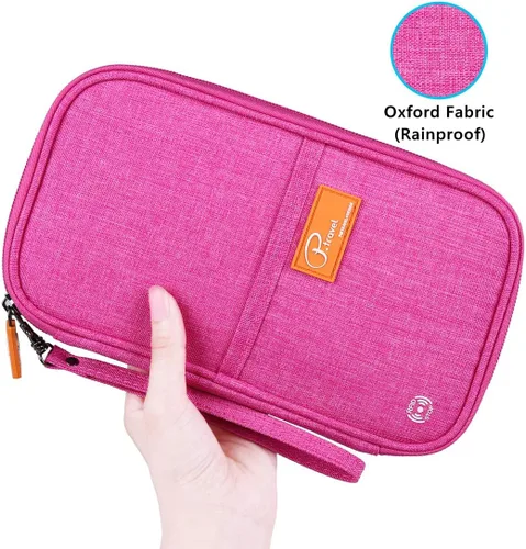 Vista 53 de VanFn Cartera RFID para pasaporte de viaje, soporte para pasaporte familiar, organizador de documentos de viaje serie P.Travel (nailon, gris)