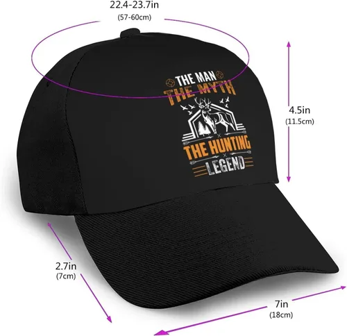 Vista 2 de LIFANGMI Adjustable The Man The Myth The Hunting Legend Baseball Cap for Men Women Baseball Hat Outdoor Casual Breathable Caps Trucker Hats Sun Hat
