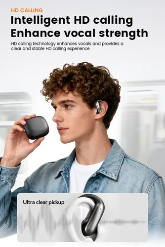Vista 2 de Auriculares inalámbricos con Bluetooth con pantalla LED de 60 horas de reproducción, sobre los auriculares con micrófono, sonido estéreo, controles