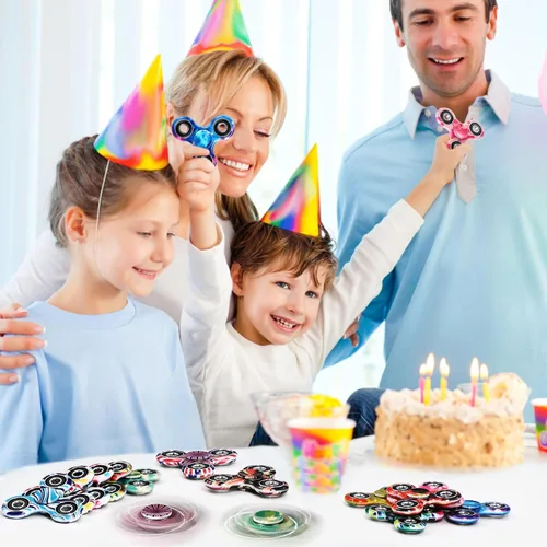 Vista 5 de SCIONE Paquete de 24 juguetes giratorios para la ansiedad, juguetes para aliviar el estrés, regalos de fiesta para niños y adultos, cumpleaños