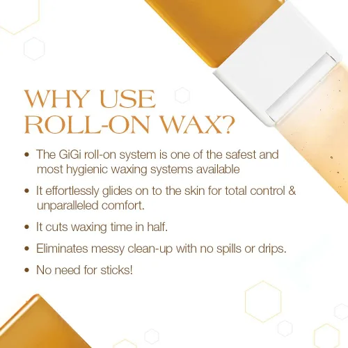 Vista 5 de GiGi Cera de depilación Roll-On Honee multiusos, fácil y rápida, recarga de cera suave, 2.8 oz., paquete de 12