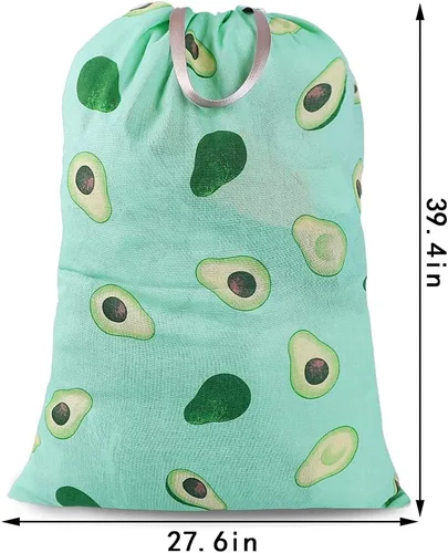 Vista 2 de Sanlykate Bolsa de lavandería extragrande con cierre de cordón y asa, 28 x 40 pulgadas, bolsa de ropa sucia de viaje resistente para lavandería