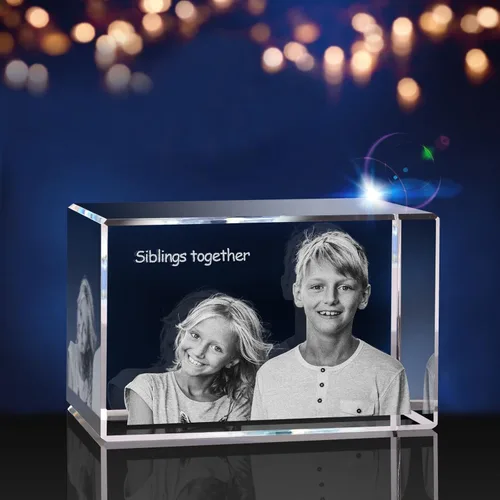 Vista 7 de Foto de cristal 3D, regalo personalizado de Navidad, regalos personalizados para esposa, mujeres, él, ella, papá y mamá. Regalos de imagen