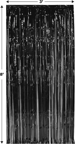 Vista 2 de 1 capa FR Gleam 'N Curtain (negro) accesorio de fiesta (1 unidad) (1/paquete)