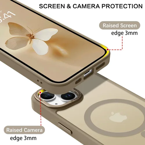Vista 6 de BENTOBEN Funda magnética para iPhone 14 Plus, compatible con MagSafe, translúcida mate, esmerilada, delgada, ligera, a prueba de golpes