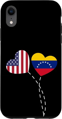 Vista 24 de Funda para iPhone 13 Pro Max Loving Venezuela USA Flag Heart Venezuelan Americans Love Case