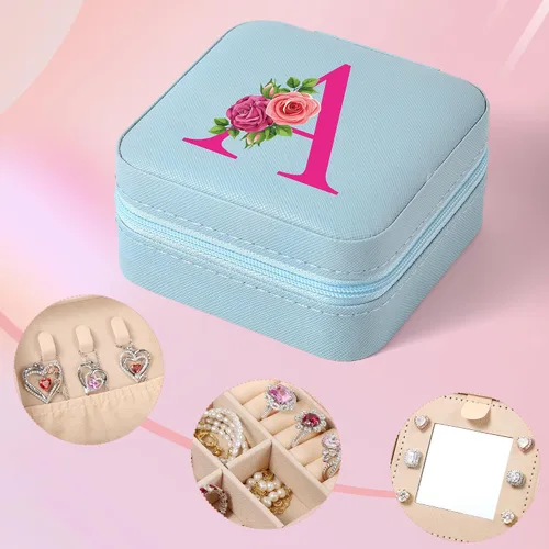 Vista 2 de Parima Joyero de viaje para joyería, regalo del día de San Valentín para ella, esposa, novia, hija, regalos personalizados, organizador de joyas