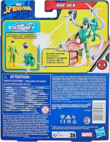 Vista 3 de Marvel Spider-Man Aqua Web Warriors - Figura de acción Doc Ock de 4 pulgadas con accesorio de equipo de agua recargable, figuras de acción