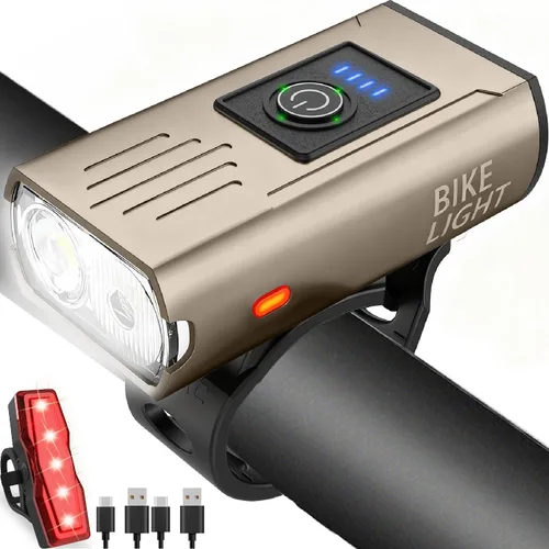 Vista 9 de Victoper Bike Light, High Lumens Super Bright Bicycle Lite, 6+4 Modes USB Rechargeable Bike Headlight & Taillight Set, Waterproof Safety Bike Front