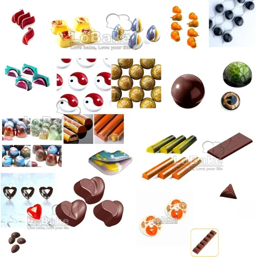 Vista 6 de LoBake Multi Designs - Palitos de media bola, cubo especial TAI JI Trigon, molde de policarbonato para chocolate, moldes para cubitos de hielo 0302