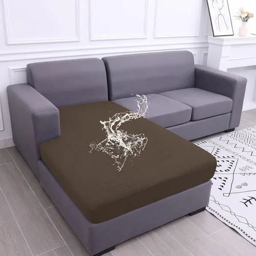 Vista 129 de Fundas impermeables para sofá seccional, fundas de cojín antideslizantes para sofá Ajuste seccional en forma de L, tela jacquard elástica, parte