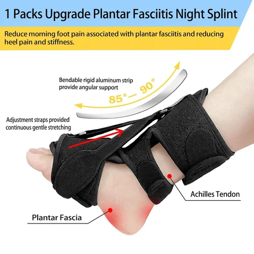 Vista 2 de 1 paquete de férula nocturna para fascitis plantar, alivia el dolor de pies por la mañana, dolor de pies de tendinitis de Aquiles, caída de pies