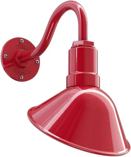 Vista 59 de Steel Lighting Co. Luz de Letrero de Tienda Venice para Pared de Acento de Restaurante al Aire Libre Cúpula de 9 pulgadas Brazo Recto de 6