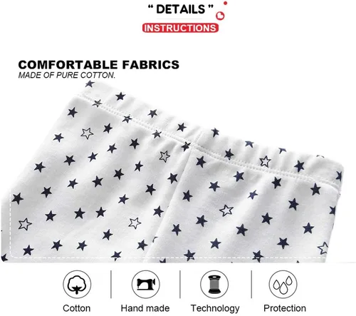 Vista 5 de Leggings unisex de algodón para recién nacido, paquete de 4 pantalones bordados, casuales, de 0 a 24 meses, para niños y niñas