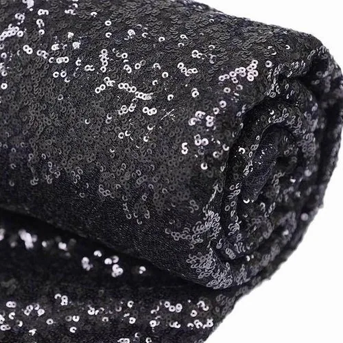 Vista 4 de Efavormart - Rollo de tela de lentejuelas de 54 pulgadas x 4 yardas, color negro
