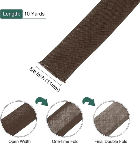 Vista 401 de MECCANIXITY Cinta al bies de doble pliegue de 1/2 pulgada de poliéster continuo a granel para costura, costura, dobladillo, encuadernación y Beige