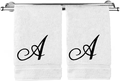 Vista 22 de Toalla de mano con monograma, regalo personalizado, 16 x 30 pulgadas, extra absorbente, 100% algodón turco, acabado de rizo suave, para baño, cocina