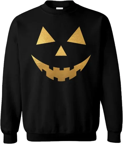 Vista 7 de Pumpkin Face - Sudadera unisex con cuello redondo para Halloween Negro - Traje de esqueleto