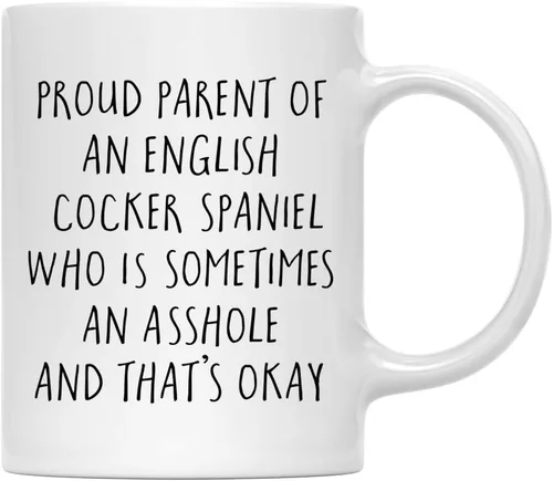 Vista 48 de Andaz Press Funny Dog - Taza de café de 11 onzas, regalo de broma, orgulloso padre de un afenpinscher que es a veces un gilipollas y eso está bien