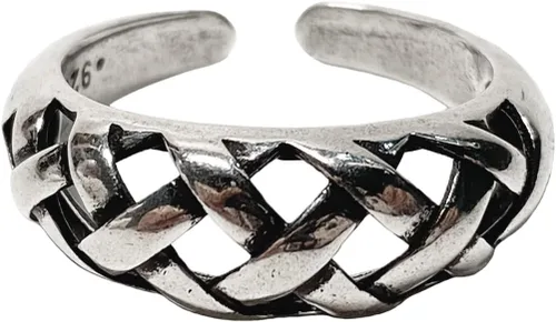 Vista 19 de Anillos de banda ancha de plata de ley 925 vintage hechos a mano para mujeres/hombres, anillo ajustable para el pulgar