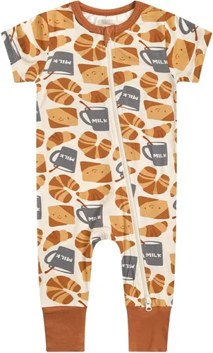 Vista 15 de Teach Leanbh Pijama de viscosa de bambú unisex para niños pequeños Azul Blanco/Cocodrilo