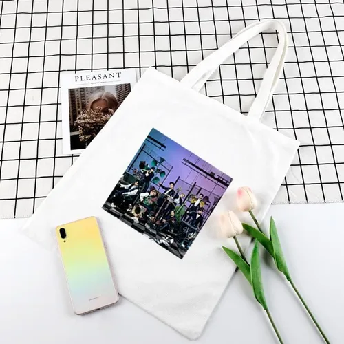 Vista 5 de Kpop STRAY KIDS - Bolsa de hombro para niños, bolso cruzado de mercancía para niños, bolso cruzado casual para fanáticos (morado)
