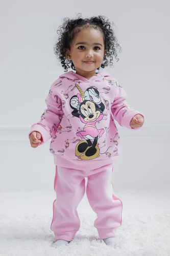 Vista 3 de Disney Minnie Mouse - Conjunto de sudadera con capucha y pantalones de forro polar para bebés y niñas pequeñas