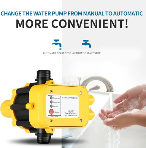 Vista 5 de Regulador automático de presión de la bomba de agua, interruptor de presión electrónico 110V, controla el inicio y la parada de la bomba de agua