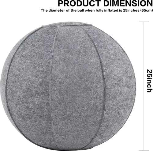 Vista 2 de ANC POP Pelota de yoga, silla antideslizante de estabilidad, pelota de gimnasio grande de 25 pulgadas para fitness, equilibrio y entrenamiento