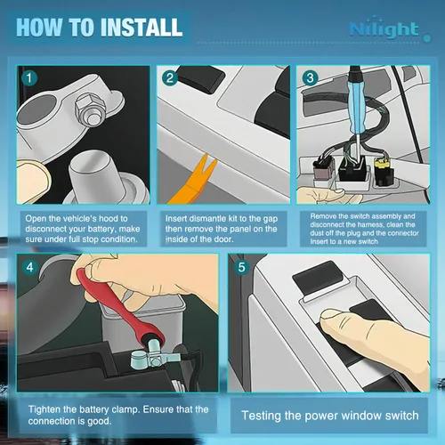 Vista 6 de Nilight Power Master - Interruptor de Ventana Compatible con Ford F-150 2004 2005 2006 2007 2008, Expedition 2003-2006, Crown Victoria y Mercury