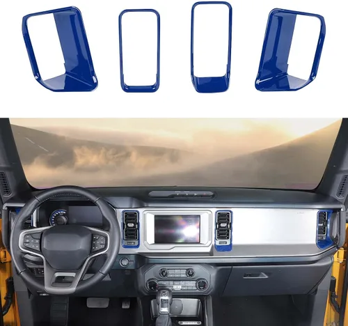 Vista 14 de Cubierta de anillo lateral de ventilación de aire para consola central Ford Bronco 2/4 puertas 2021 2022 2023 2024 Accesorios interiores