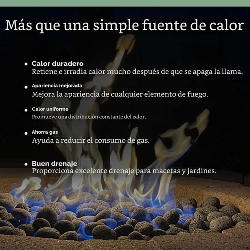 Vista 3 de Rocas de lava negra para hoguera, rocas de chimenea de gas, 2 a 3 pulgadas, 10 libras