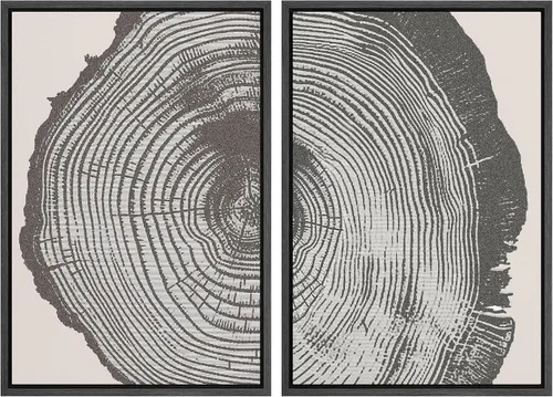 Vista 74 de IDEA4WALL Lienzo Enmarcado Impreso Arte de Pared Set Paisaje de Hojas de Palma de Selva de Mediados de Siglo Naturaleza Silvestre Ilustraciones Arte