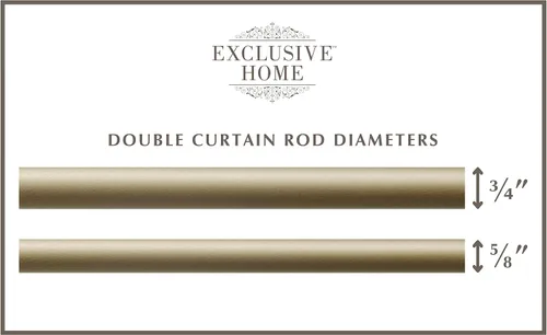 Vista 4 de EXCLUSIVE HOME Fetter - Barra de cortina doble envolvente, dorado, 52-72 pulgadas