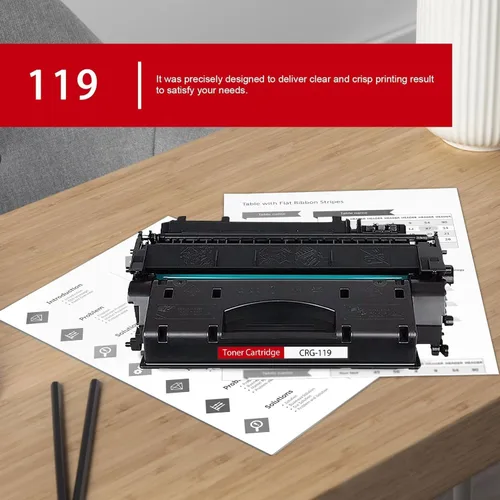 Vista 4 de 119 CRG119 Cartucho de tóner negro de alto rendimiento (paquete de 1) – Reemplazo de tóner compatible con PINOS 119 para impresora Canon 119 Toner
