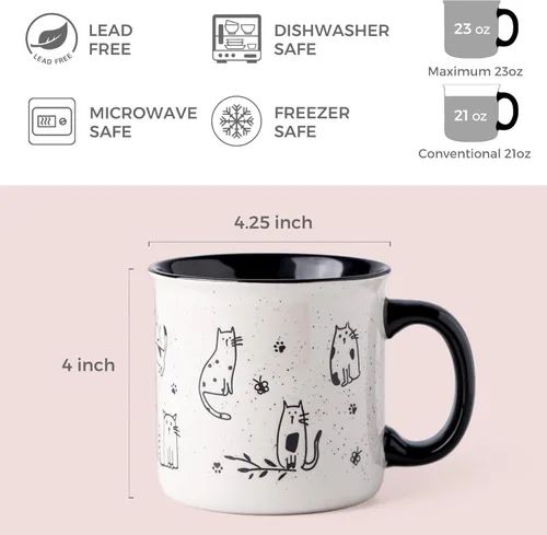 Vista 4 de AmorArc Juego de 2 tazas de café de cerámica grandes de 22 onzas, tazas de gran tamaño con mango grande para hombres, mujeres, papá, mamá, taza